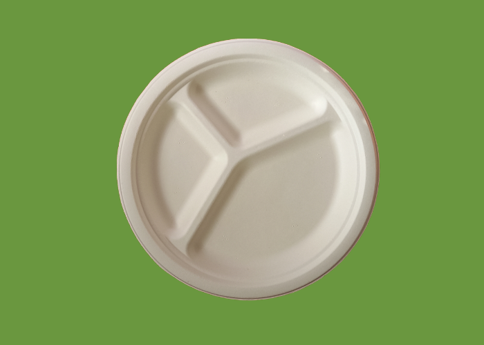 Bagasse 3 comp 10" Plate 1x500
