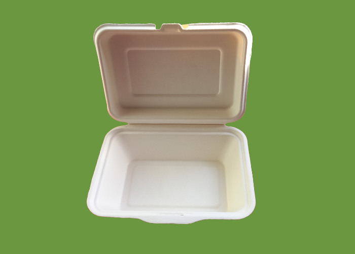 Bagasse HP9 800ml Clamshell Box 1x250